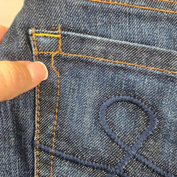 Lilly Pulitzer Y2K Main Line Fit Cropped Blue Denim Dark Wash Denim Jeans Size 2 - Picture 14 of 14